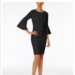 Calvin Klein Bell Sleeve Sheath Dress